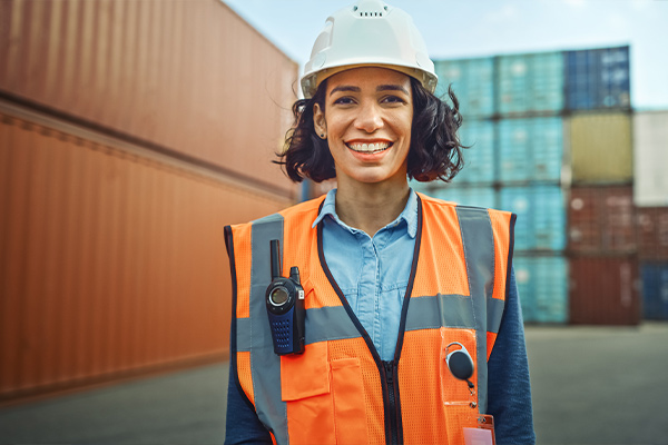 photo of a worker in shipping and logistics
